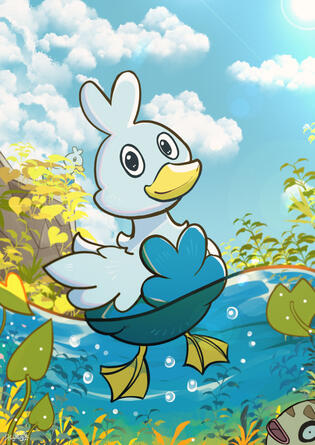 Ducklett Pokemon Card Illustration Ducklett Pokemon Card Illustration